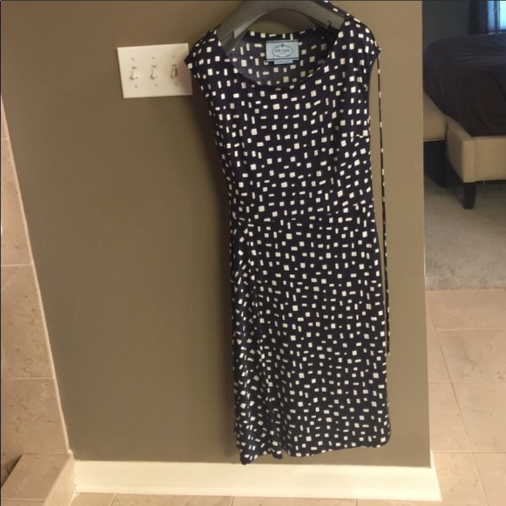 Prada navy and white dress